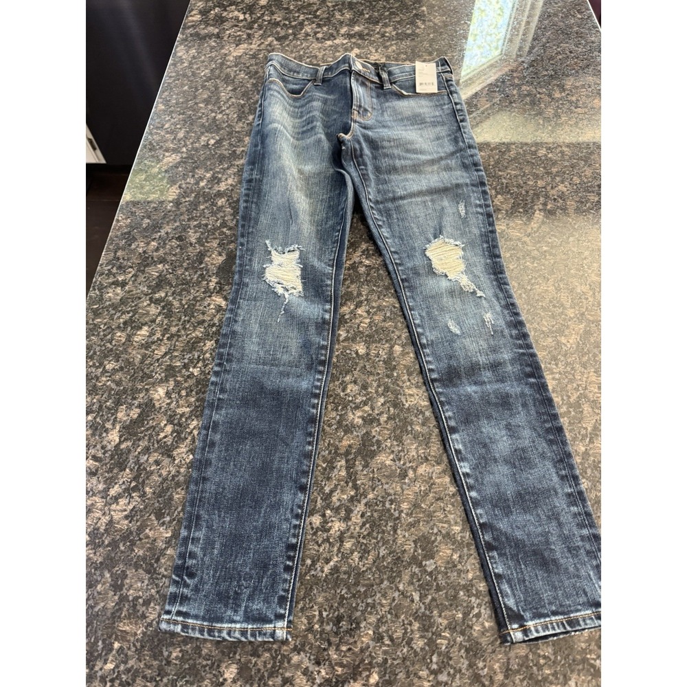 J BRAND Women Stylish 620 Mid Rise Ripped Skinny Jeans Legging Dark Erosion 27